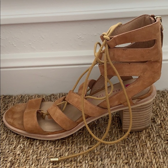 Elaine Turner Tab Suede  Sandals with a wedge - Picture 2 of 3